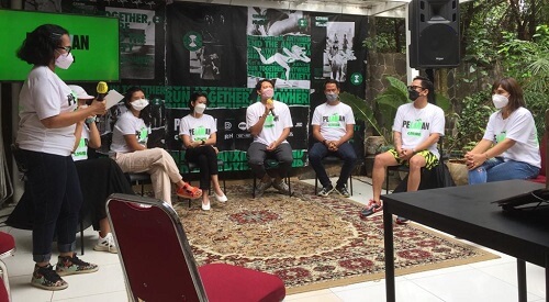 konperensi pers lari untuk kesehatan jiwa